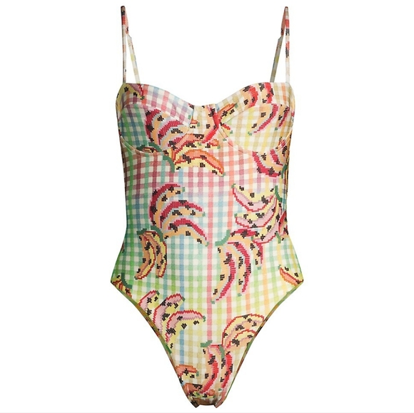 FARM Rio Other - FARM Rio Banana Vichy One Piece Swimsuit Size Small